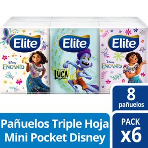 Pañuelos Elite Triple Hoja Compacto Diseño 6 Paquetes de 10 Pañuelos