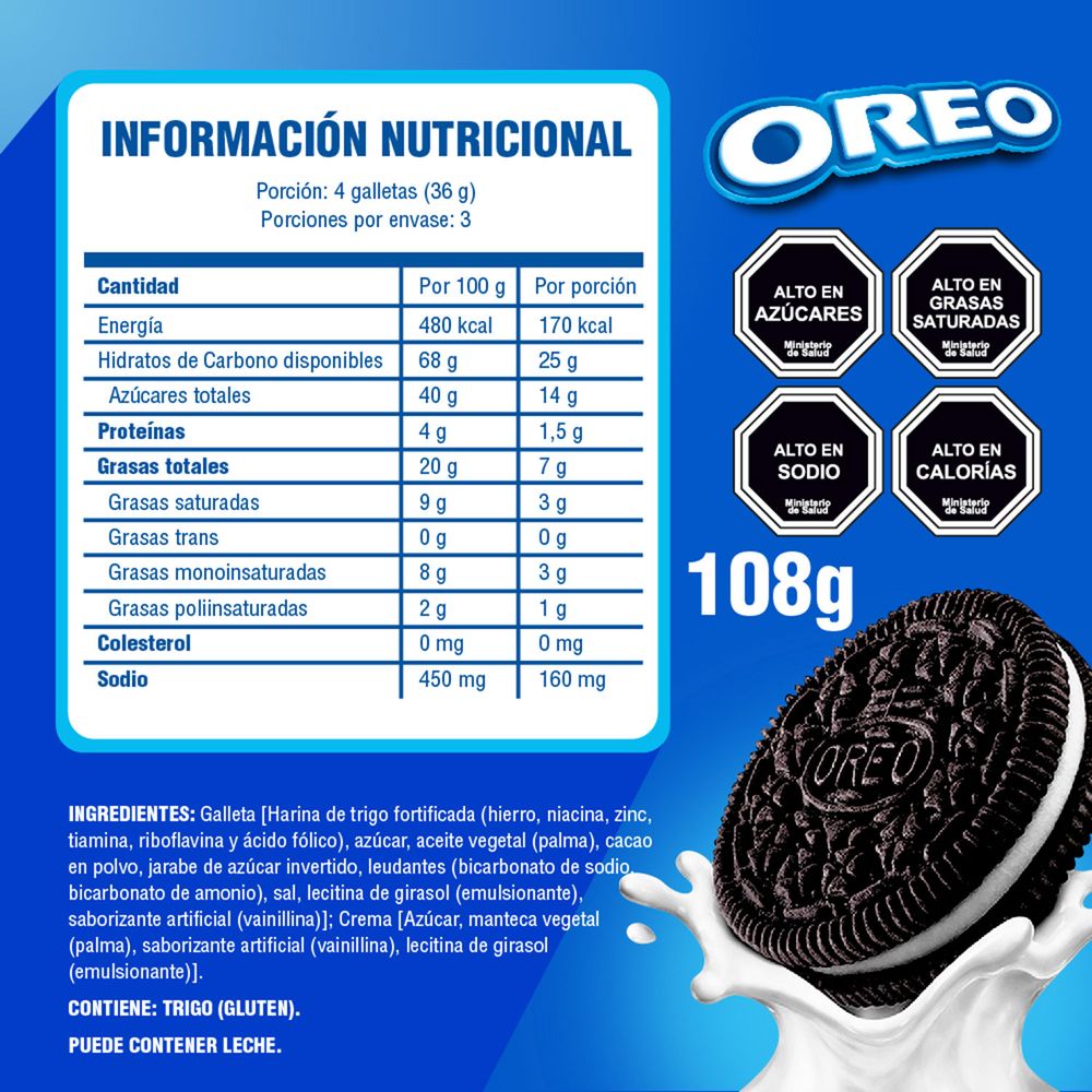 Galletas Oreo Rollo Sabor Original 108 g - spidcl
